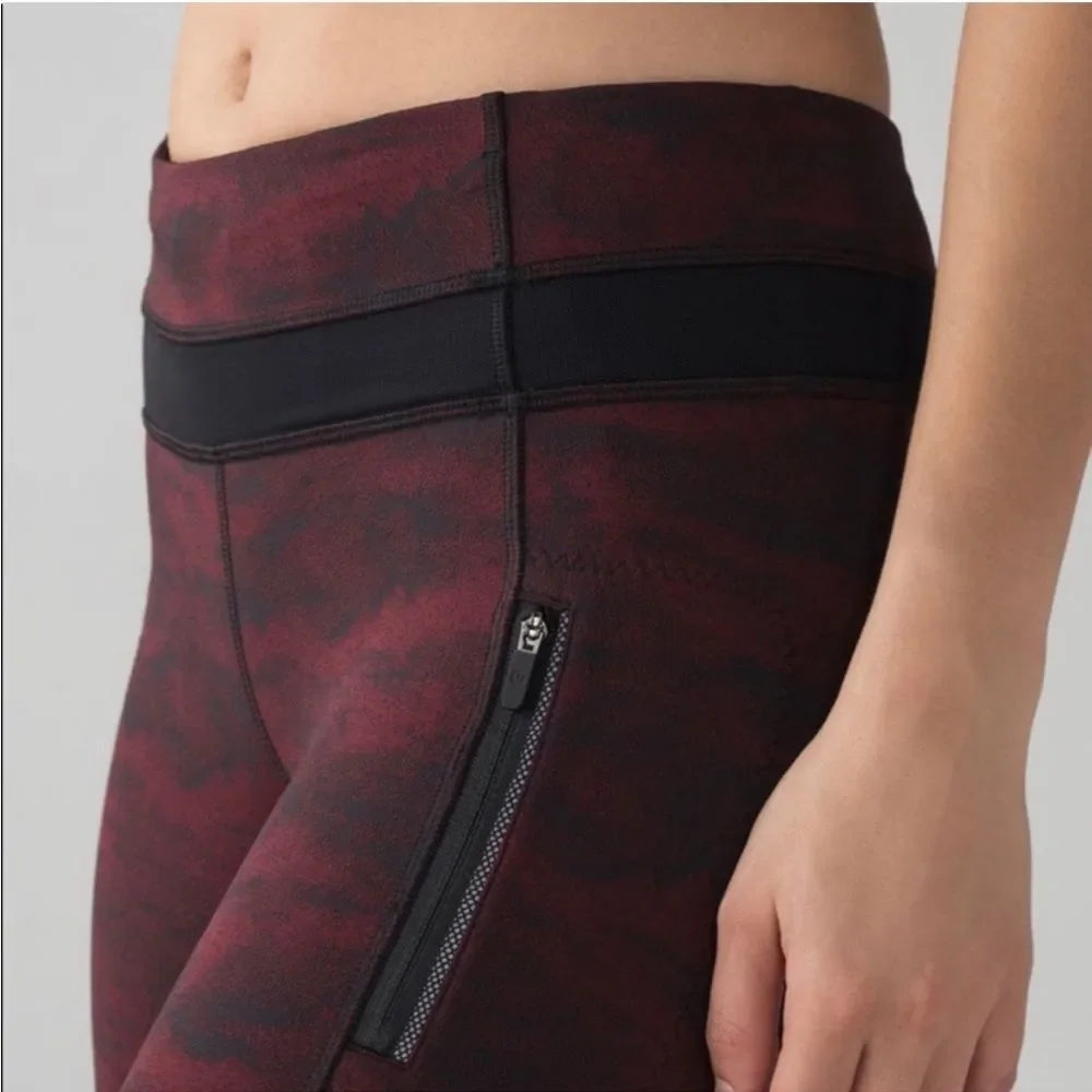Lululemon Inspire Tight II Size 4 Power Luxtreme Hazy Days Black Deep Rouge - Picture 3 of 16